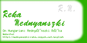 reka mednyanszki business card